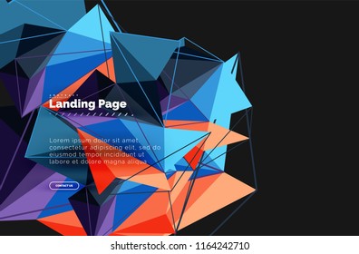 Vector 3d triangle abstract background, polygonal geometric modern design