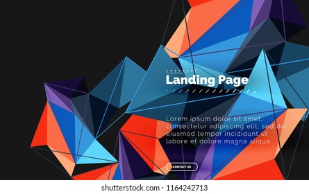Vector 3d triangle abstract background, polygonal geometric modern design
