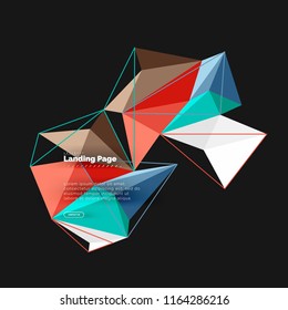 Vector 3d triangle abstract background, polygonal geometric modern design