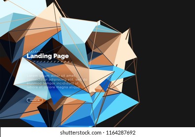 Vector 3d triangle abstract background, polygonal geometric modern design