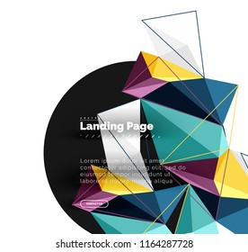 Vector 3d triangle abstract background, polygonal geometric modern design