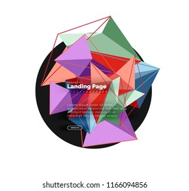Vector 3d triangle abstract background, polygonal geometric modern design