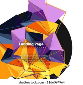 Vector 3d triangle abstract background, polygonal geometric modern design