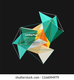 Vector 3d triangle abstract background, polygonal geometric modern design