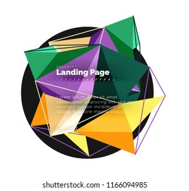 Vector 3d triangle abstract background, polygonal geometric modern design