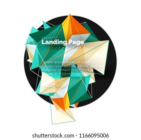 Vector 3d triangle abstract background, polygonal geometric modern design