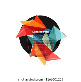 Vector 3d triangle abstract background, polygonal geometric modern design
