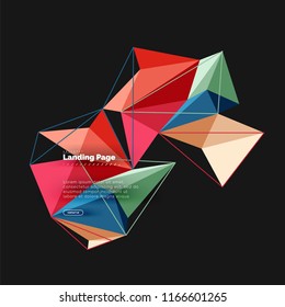 Vector 3d triangle abstract background, polygonal geometric modern design