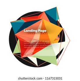 Vector 3d triangle abstract background, polygonal geometric modern design