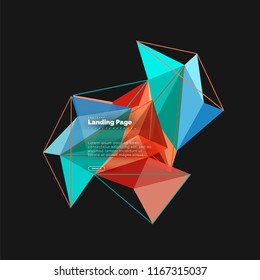 Vector 3d triangle abstract background, polygonal geometric modern design