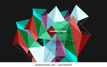 Vector 3d triangle abstract background, polygonal geometric modern design