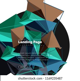 Vector 3d triangle abstract background, polygonal geometric modern design