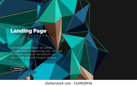 Vector 3d triangle abstract background, polygonal geometric modern design