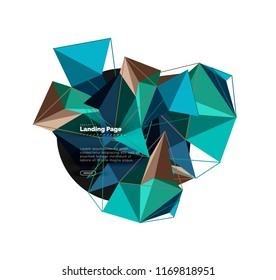 Vector 3d triangle abstract background, polygonal geometric modern design