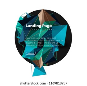 Vector 3d triangle abstract background, polygonal geometric modern design