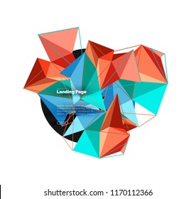 Vector 3d triangle abstract background, polygonal geometric modern design