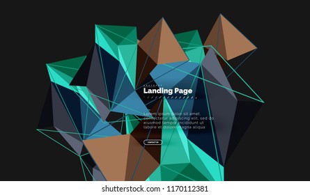 Vector 3d triangle abstract background, polygonal geometric modern design