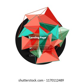 Vector 3d triangle abstract background, polygonal geometric modern design