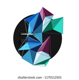 Vector 3d triangle abstract background, polygonal geometric modern design