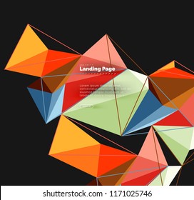 Vector 3d triangle abstract background, polygonal geometric modern design
