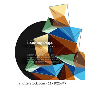 Vector 3d triangle abstract background, polygonal geometric modern design