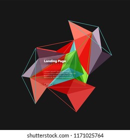 Vector 3d triangle abstract background, polygonal geometric modern design