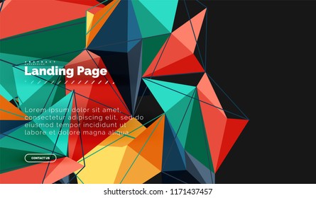 Vector 3d triangle abstract background, polygonal geometric modern design