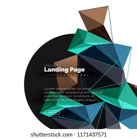 Vector 3d triangle abstract background, polygonal geometric modern design