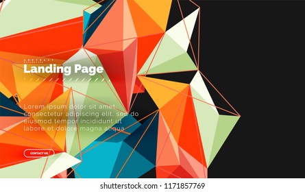 Vector 3d triangle abstract background, polygonal geometric modern design