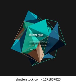 Vector 3d triangle abstract background, polygonal geometric modern design