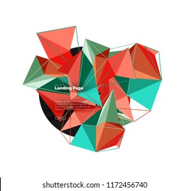 Vector 3d triangle abstract background, polygonal geometric modern design