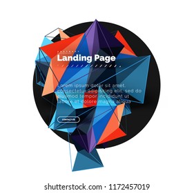 Vector 3d triangle abstract background, polygonal geometric modern design