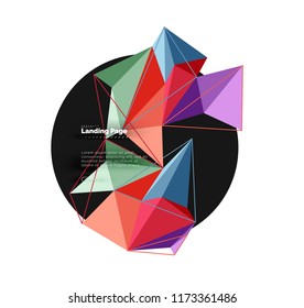 Vector 3d triangle abstract background, polygonal geometric modern design
