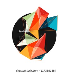 Vector 3d triangle abstract background, polygonal geometric modern design