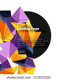 Vector 3d triangle abstract background, polygonal geometric modern design