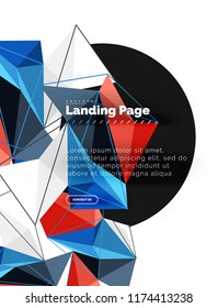 Vector 3d triangle abstract background, polygonal geometric modern design