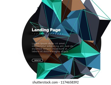 Vector 3d triangle abstract background, polygonal geometric modern design