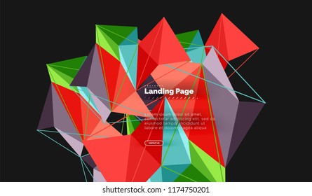 Vector 3d triangle abstract background, polygonal geometric modern design