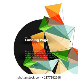 Vector 3d triangle abstract background, polygonal geometric modern design