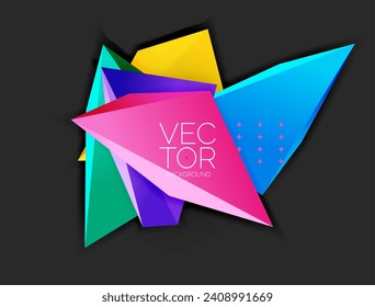 Vector 3d triangles geometric abstract background