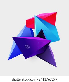 Vector 3d triangles geometric abstract background