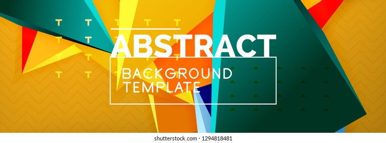Vector 3d triangular shapes abstract background, origami futuristic template with lines, minimal triangle design