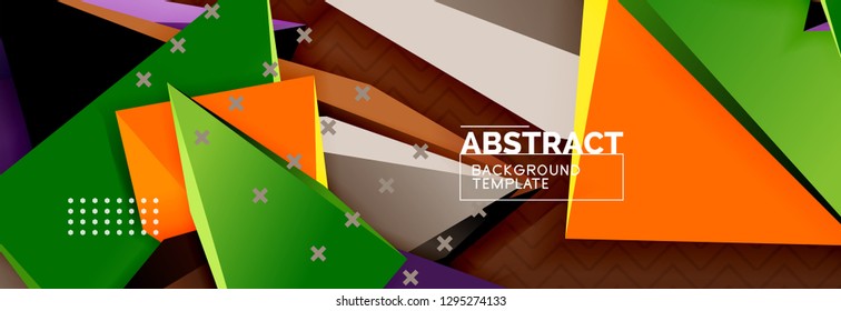 Vetor 3d formas triangulares fundo abstrato, origami modelo futurista com linhas, design triangular mínimo