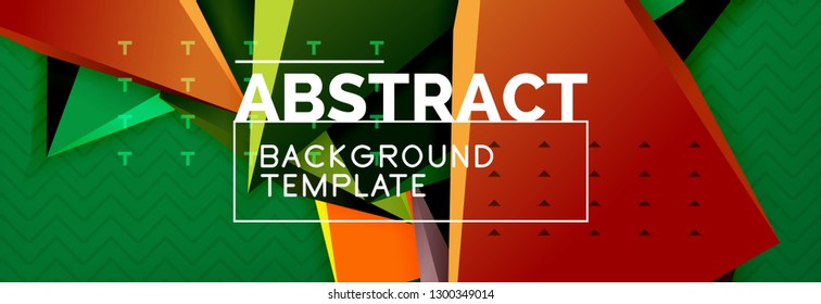 Vector 3d triangular shapes abstract background, origami futuristic template with lines, minimal triangle design