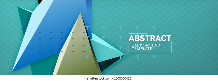 Vector 3d triangular shapes abstract background, origami futuristic template with lines, minimal triangle design