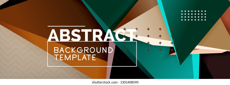 Vector 3d triangular shapes abstract background, origami futuristic template with lines, minimal triangle design