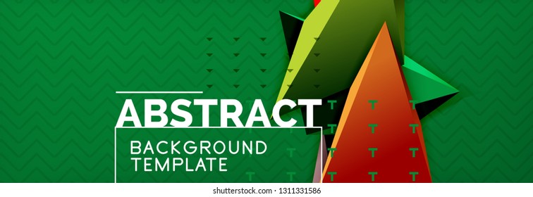Vector 3d triangular shapes abstract background, origami futuristic template with lines, minimal triangle design