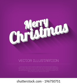 Vector 3d type purple christmas greeting card