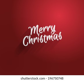 Vector 3d type red christmas greeting card