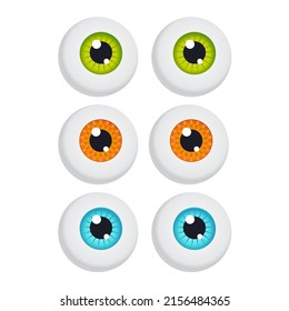 vector 3d various colorful eyes